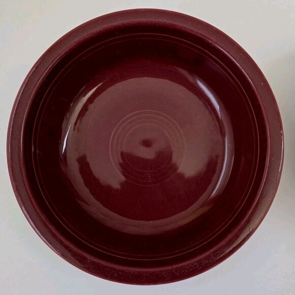 2 Homer Laughlin Fiestaware 6 7/8" Round Coupe Soup Bowls HLC Claret (Retired) - Picture 1 of 6